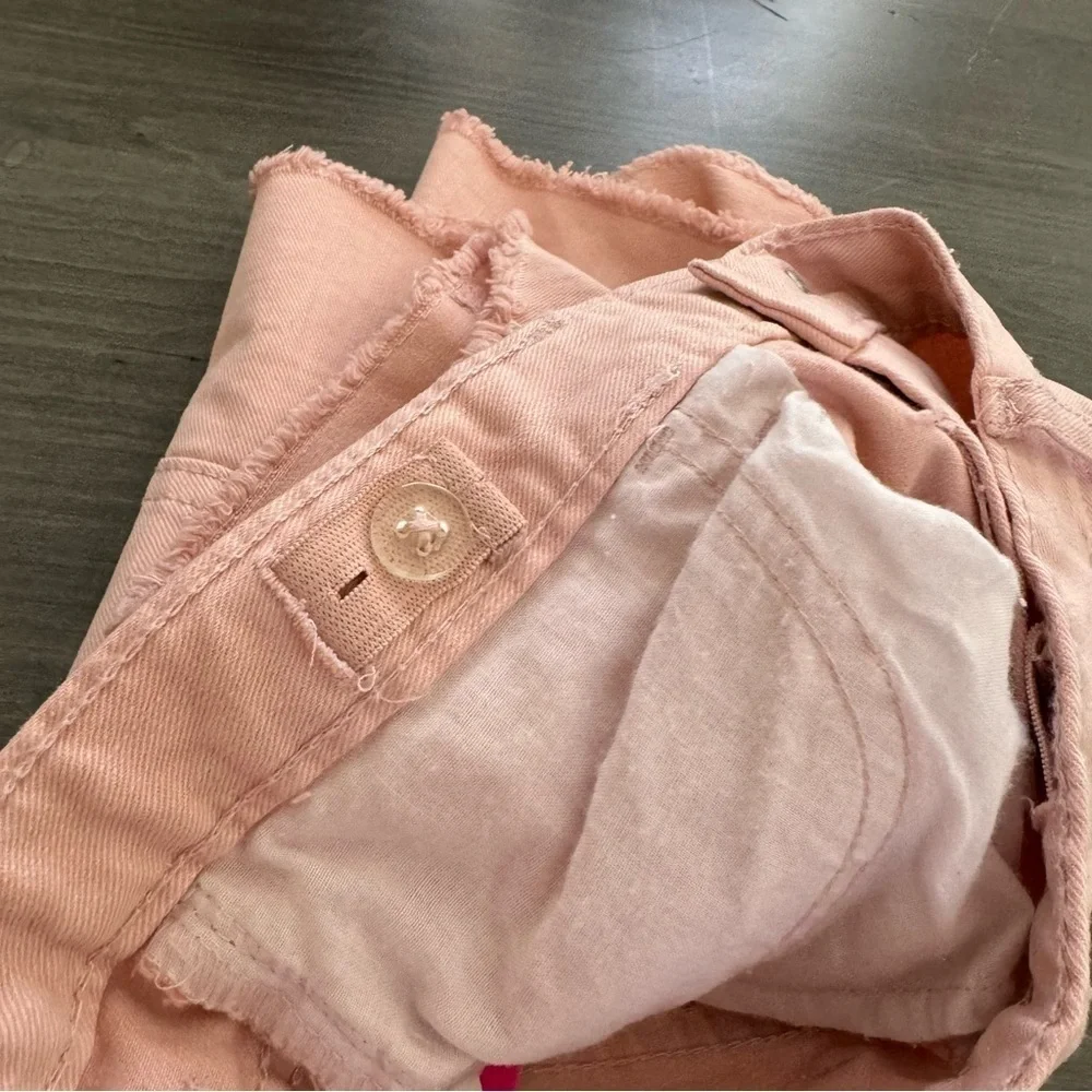 The Children”s Place girls pink destroyed shorts raw hem size 10 NWT